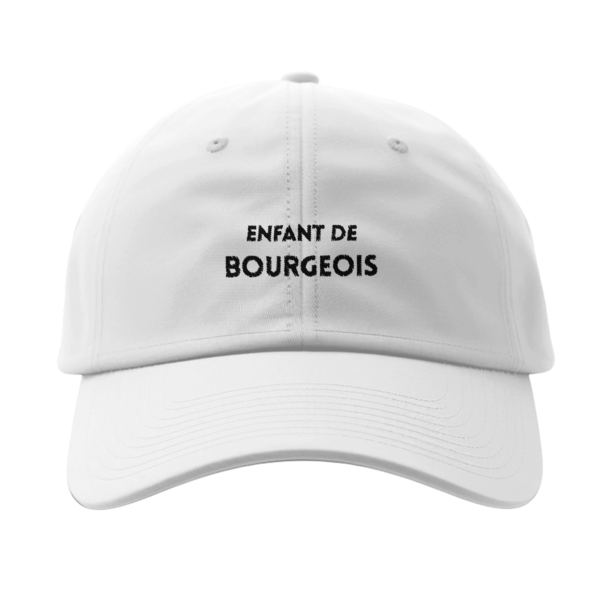 casquette blanche brodée enfant de bourgeois référence politique le peu