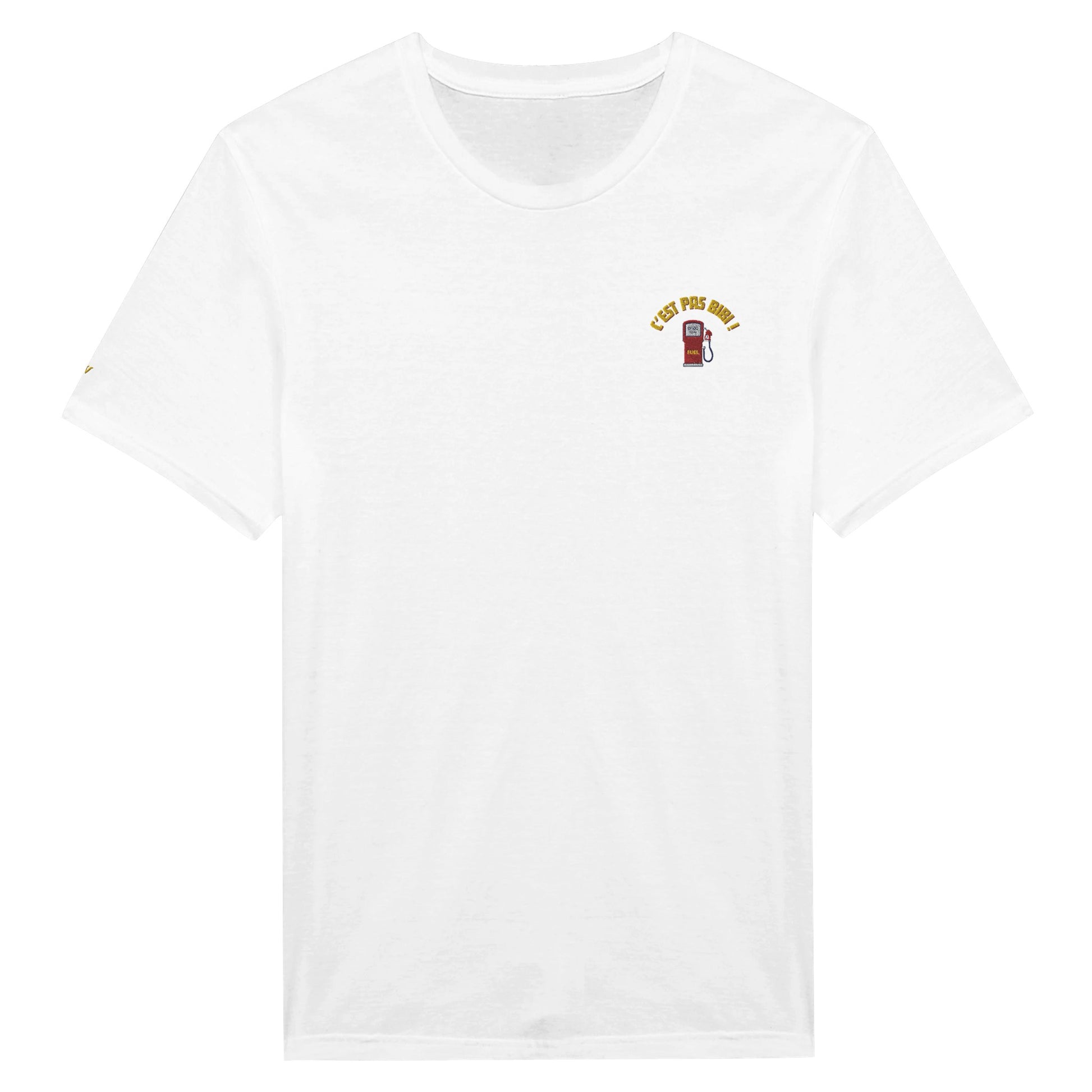 t-shirt blanc brodé c'est pas bibi référence politique macron