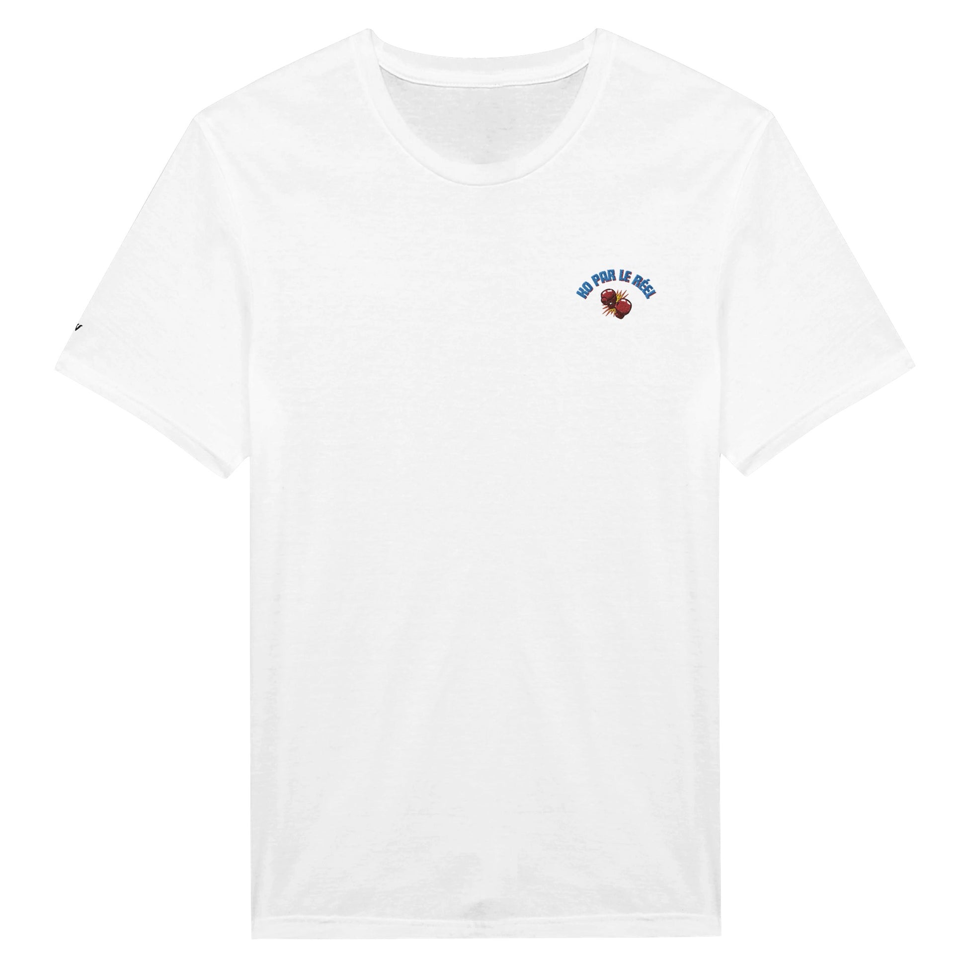 t-shirt blanc brodé ko par le reel référence politique bardella
