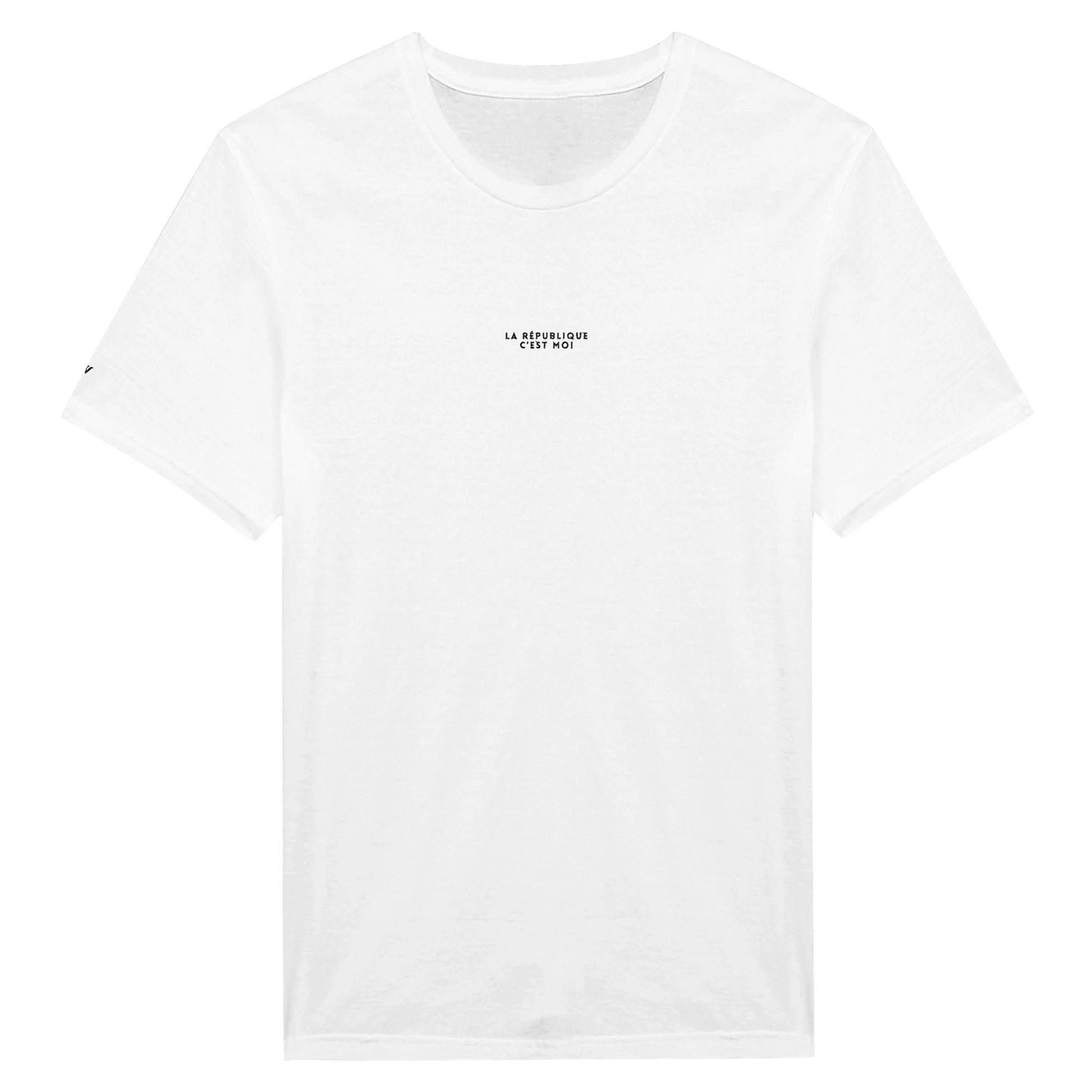t-shirt blanc brodé la republique cest moi référence politique melenchon