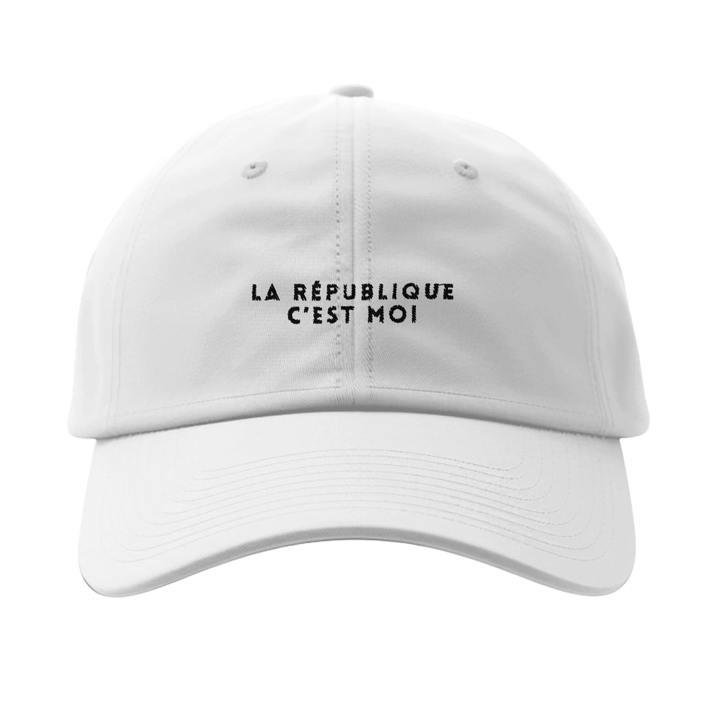 casquette blanche brodée la republique c'est moi référence politique melenchon