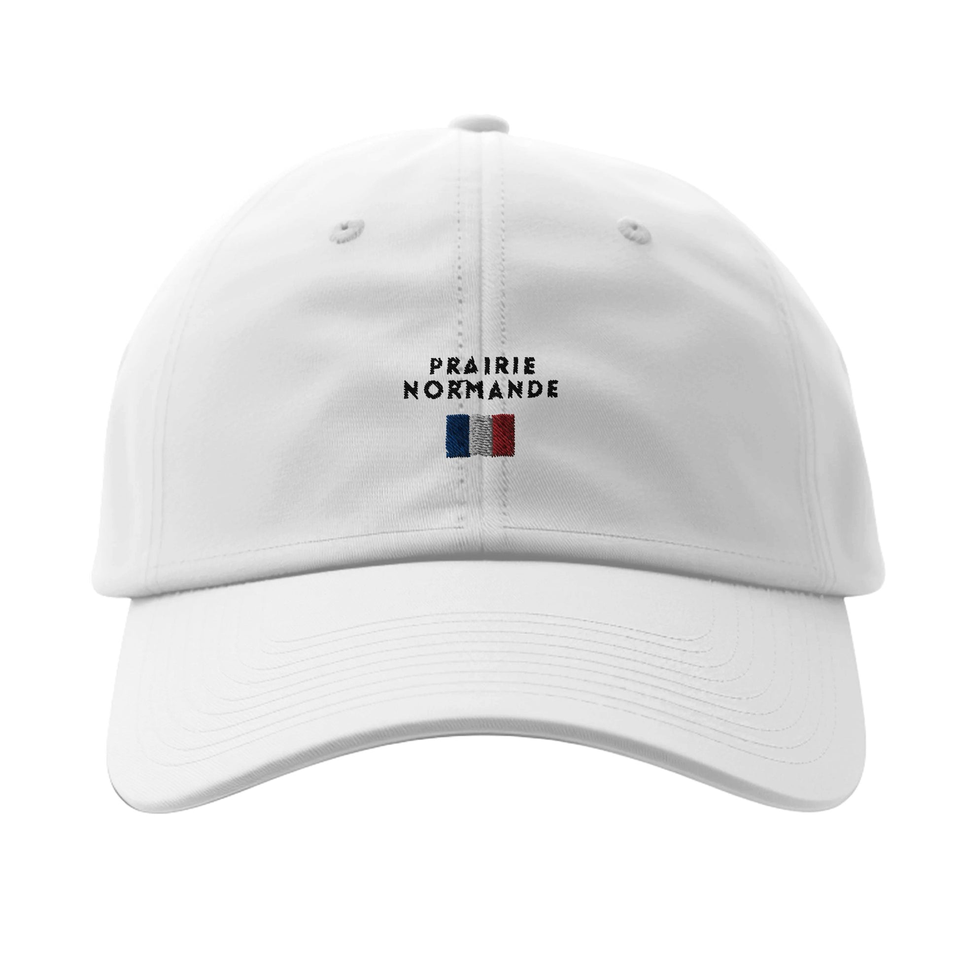 casquette blanche brodée prairie normande référence politique bardella drapeau français 