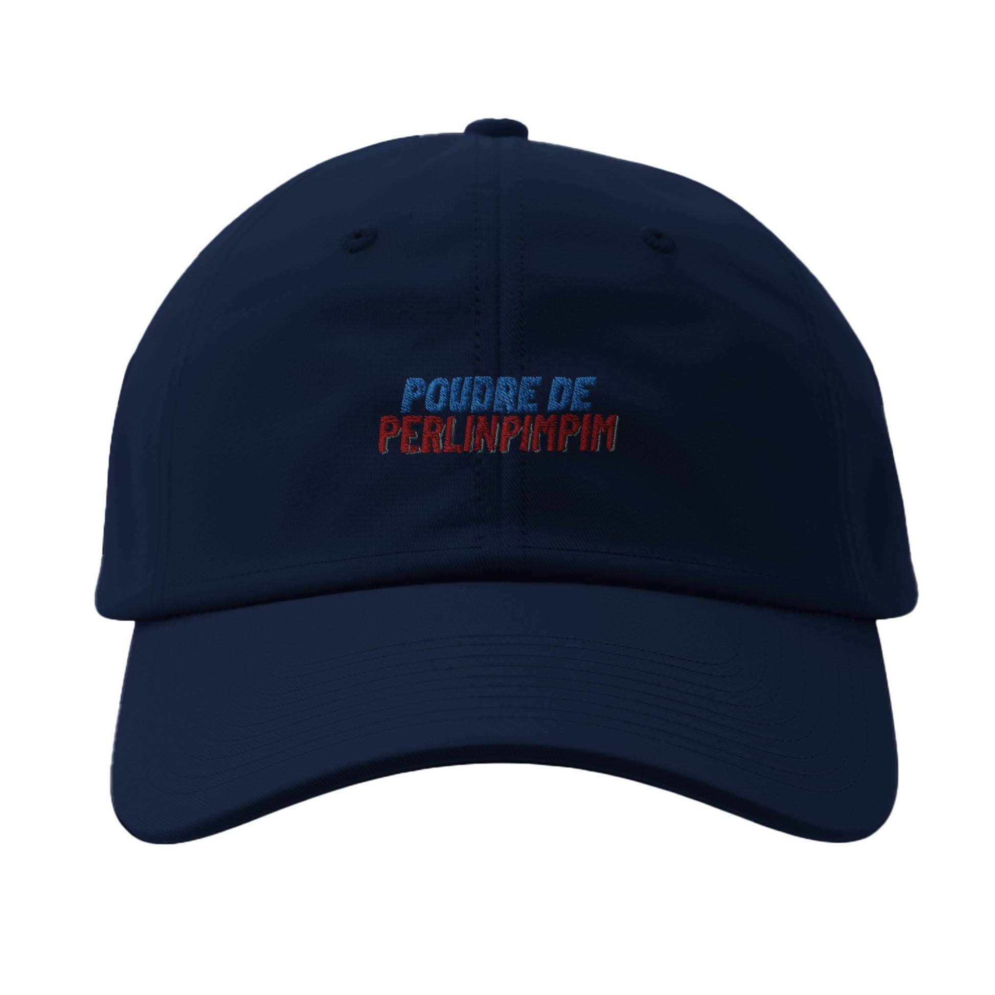 casquette marine brodée poudre de perlinpimpim référence politique macron