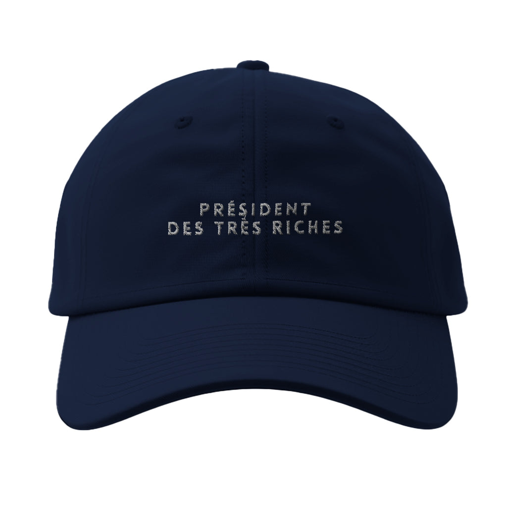 casquette bleue marine président des très riches référence politique macron