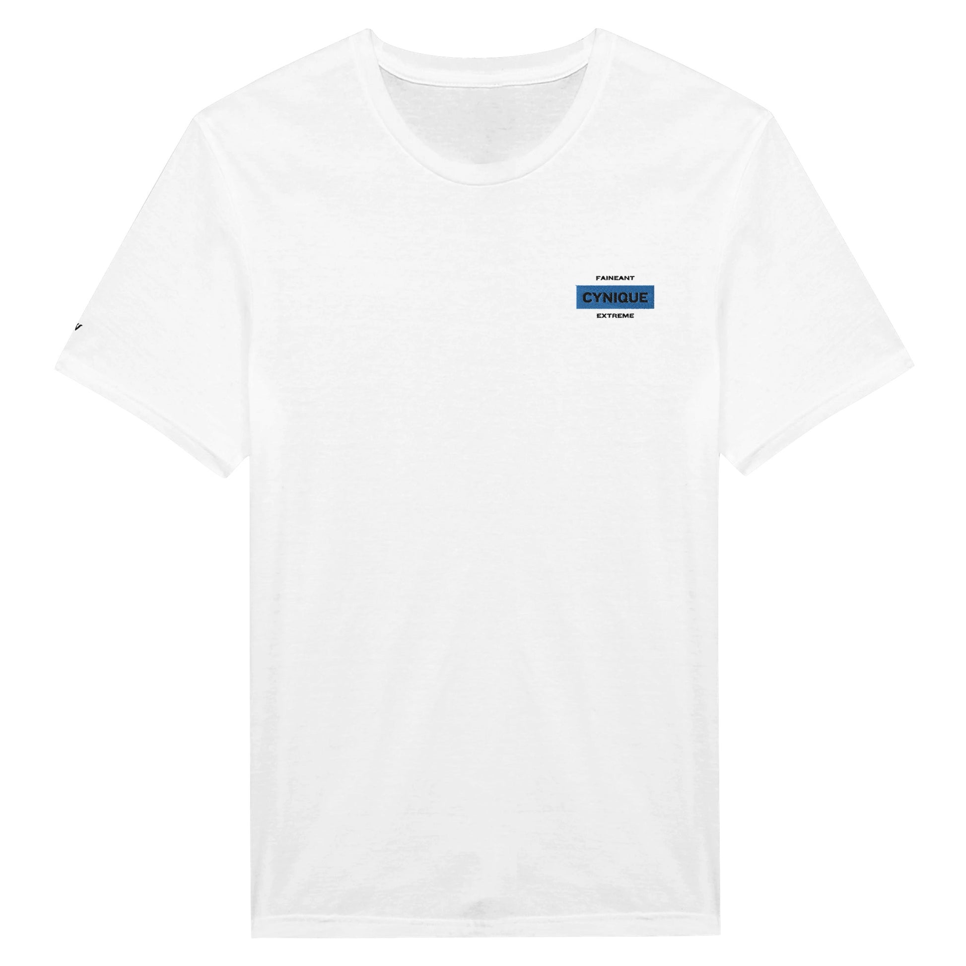 t-shirt blanc brodé fainéant cynique extreme reference politique macron