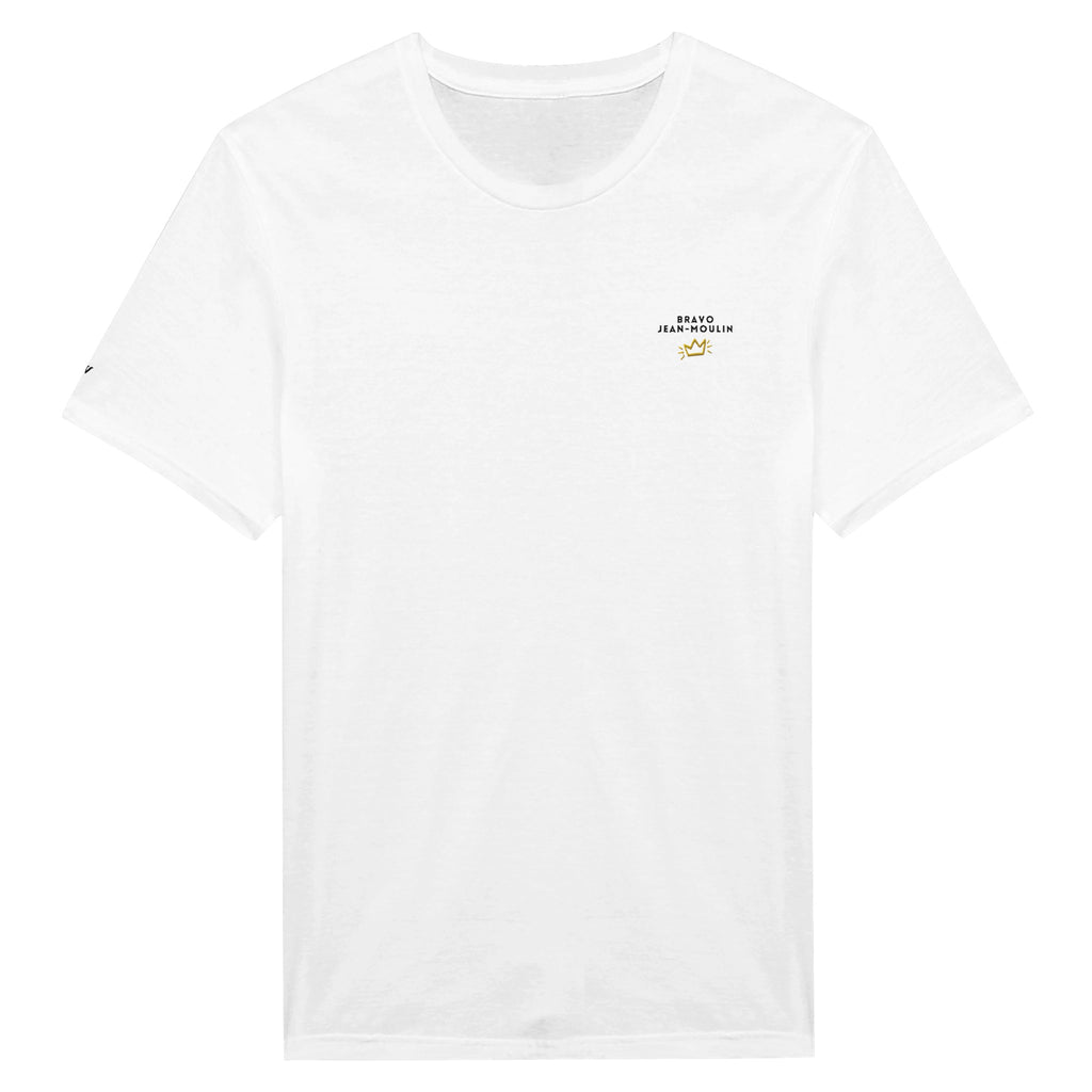 t-shirt blanc brodé bravo jean moulin reference politique bardella