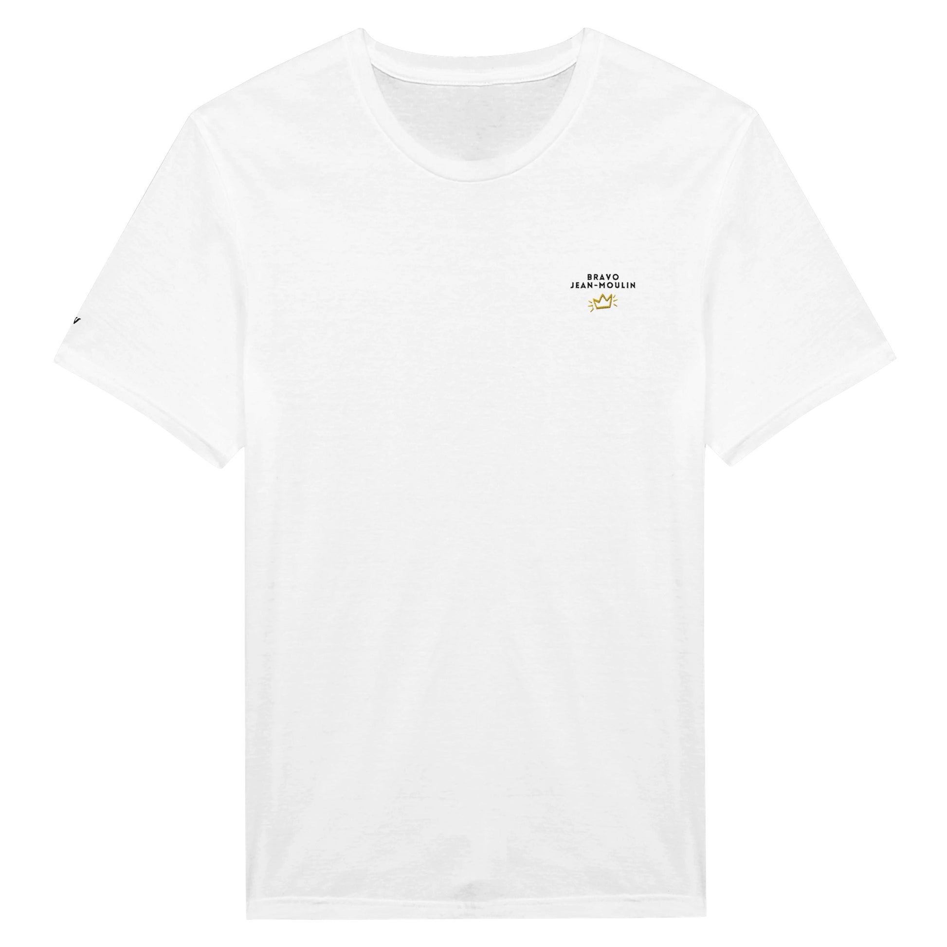 t-shirt blanc brodé bravo jean moulin reference politique bardella