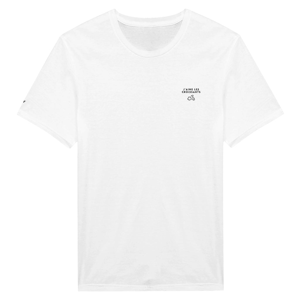 t-shirt blanc brodé j'aime les croissant référence politique hollande