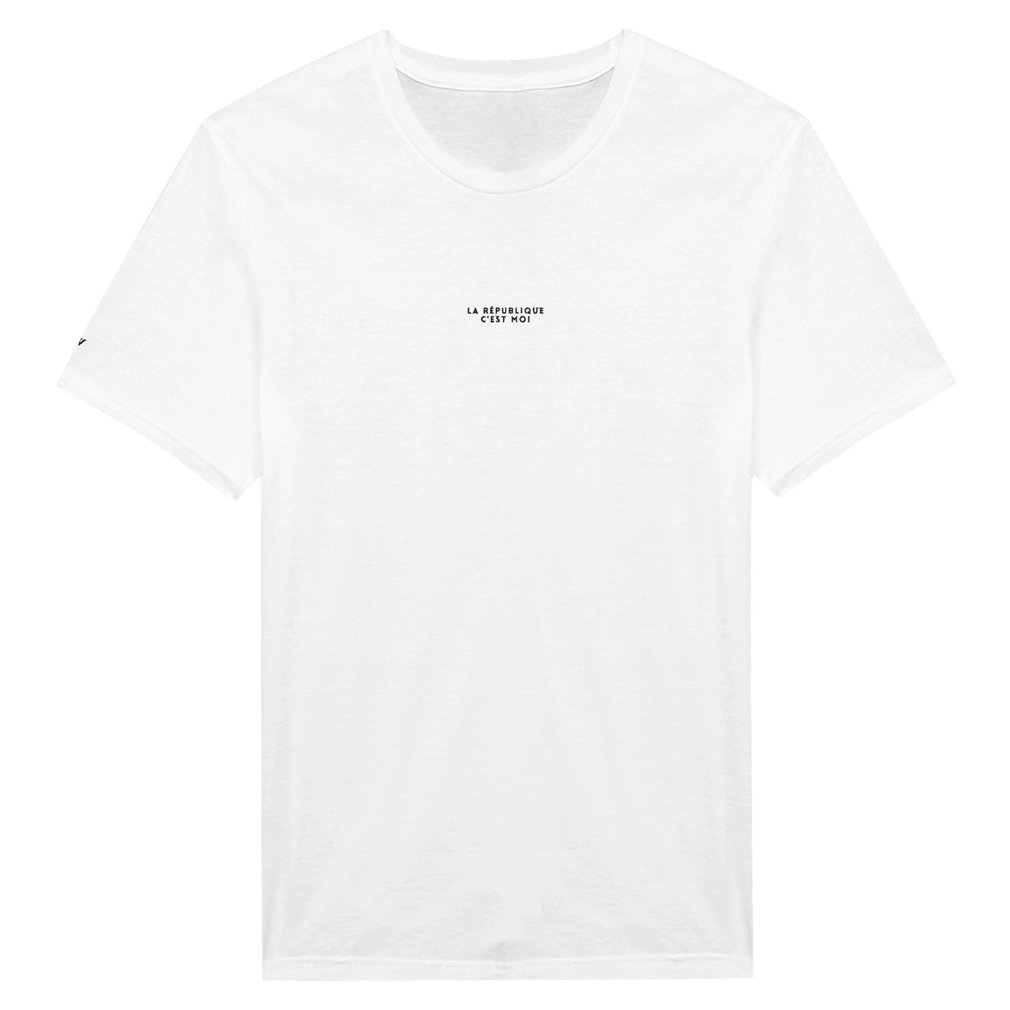 t-shirt blanc brodé la republique cest moi référence politique melenchon