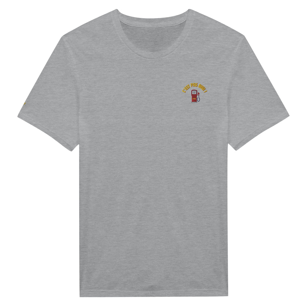 t-shirt gris brodé c'est pas bibi référence politique macron