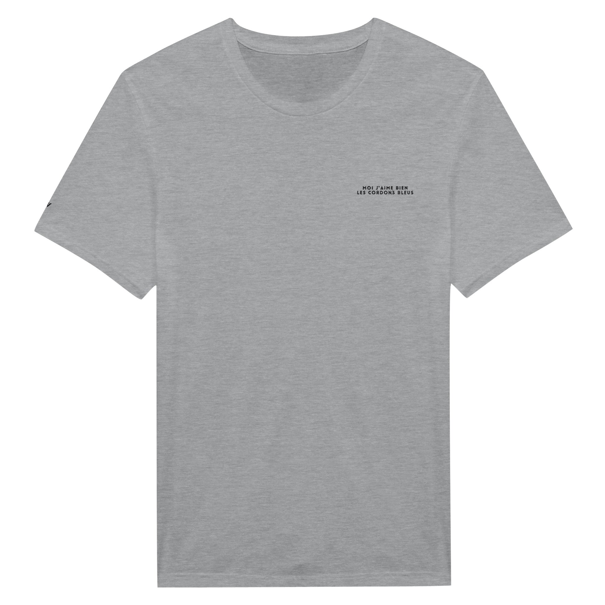 t-shirt gris brodé cordon bleu référence politique macron