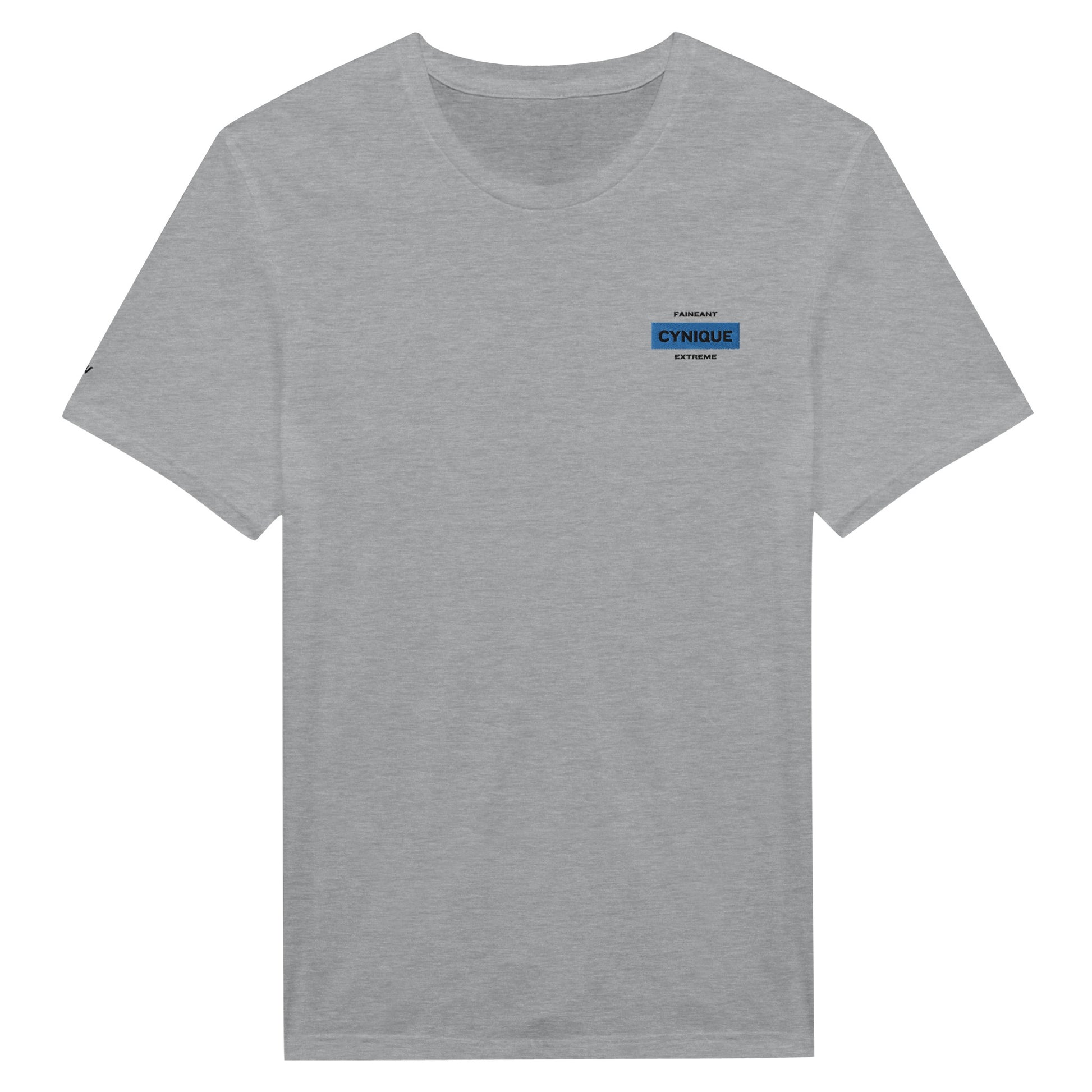t-shirt gris clair fainéant cynique extreme reference politique macron