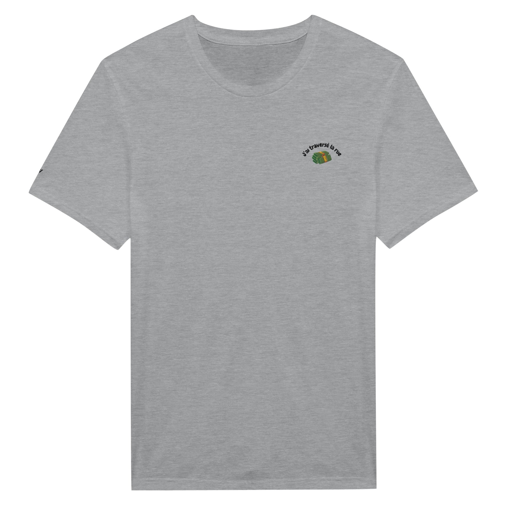 t-shirt gris clair j'ai traversé la rue reference politique macron