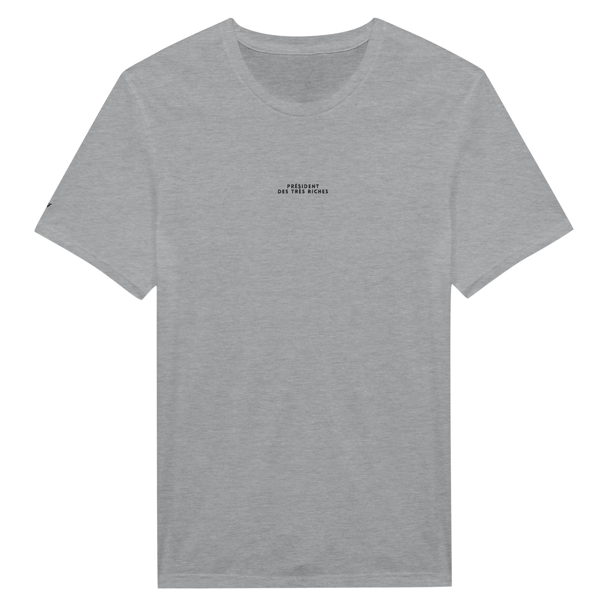 t-shirt gris président des très riches brodé référence politique macron