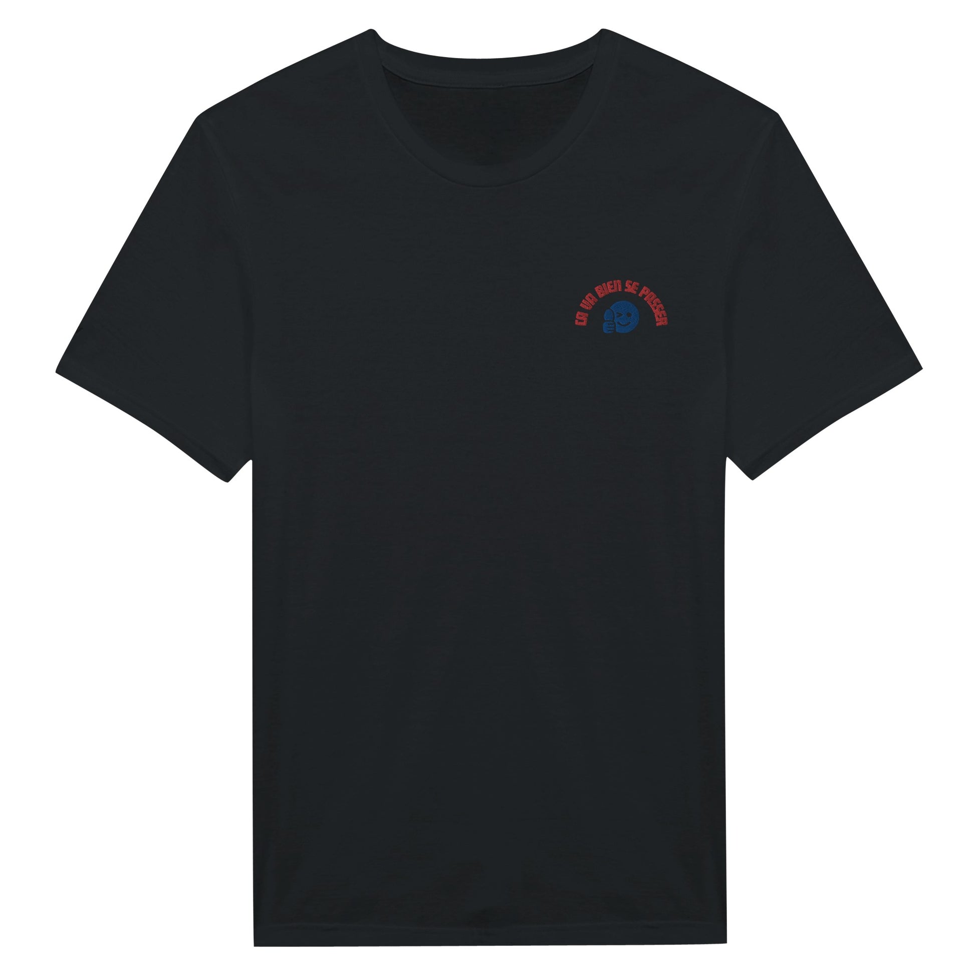 t-shirt noir brodé ca va bien se passer reference politique darmanin bardella