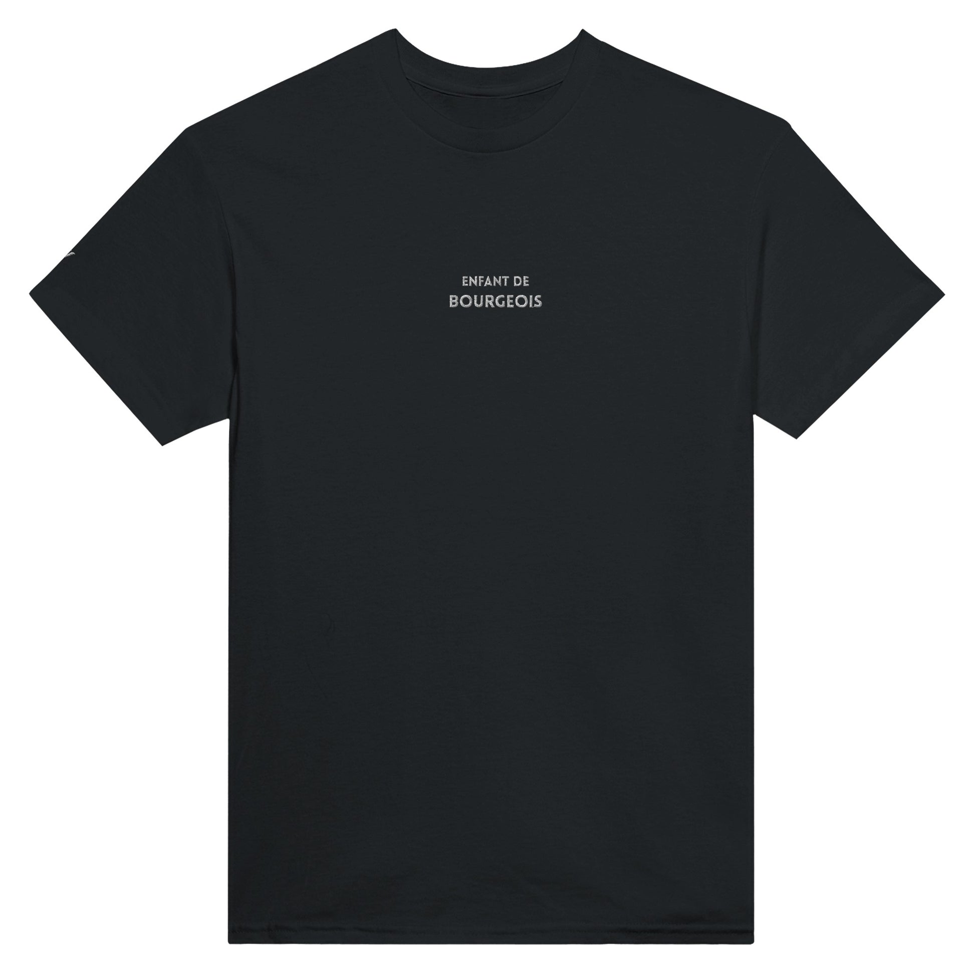 t-shirt noir brodé enfant de bourgeois référence politique le pen