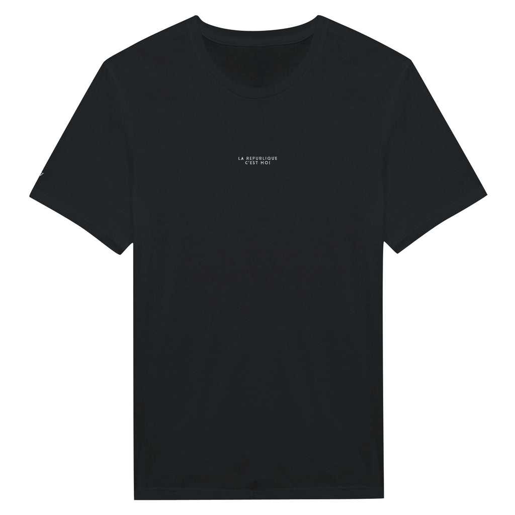 t-shirt noir brodé la republique c'est moi référence politique melenchon