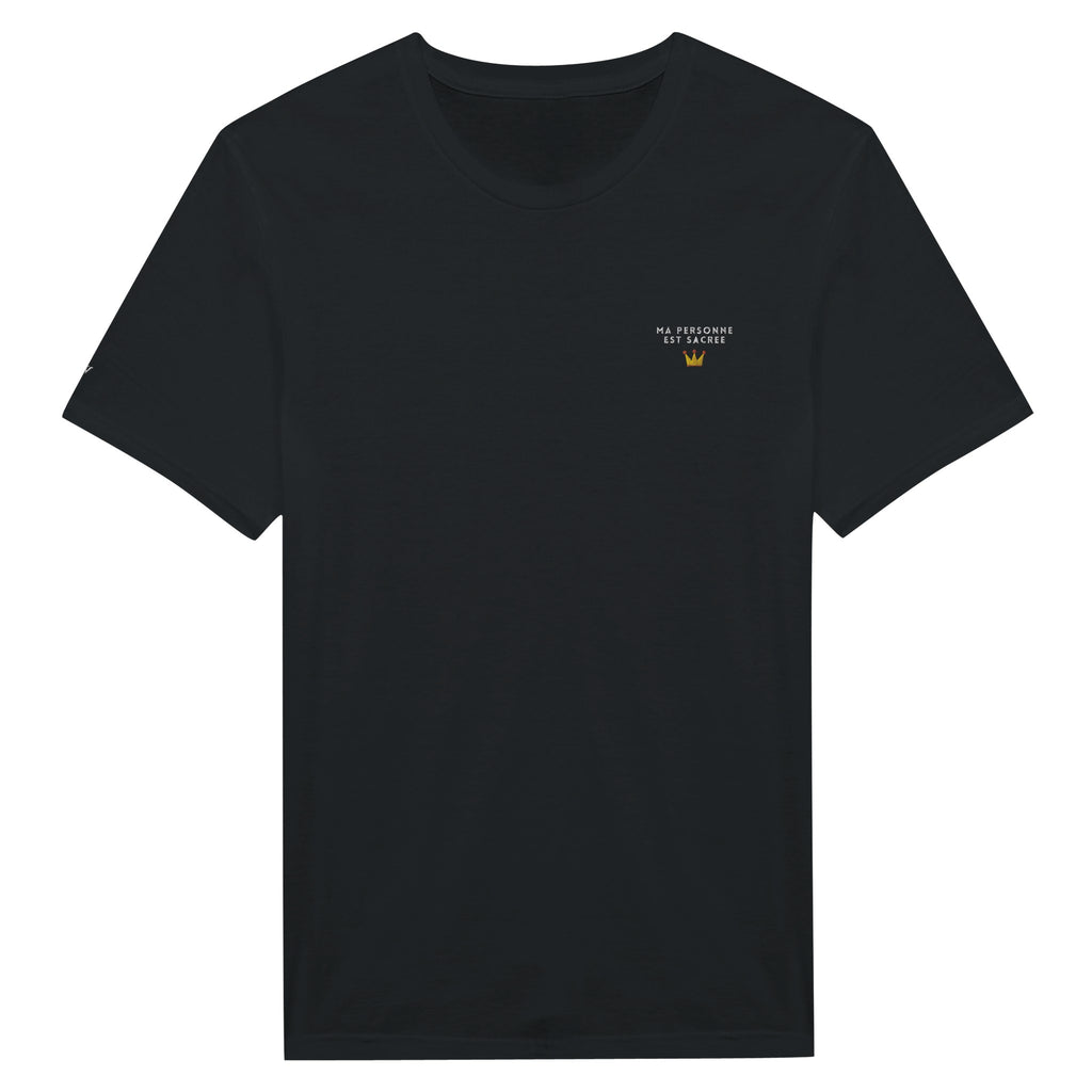 t-shirt noir brodé ma personne est sacrée reference politique melenchon